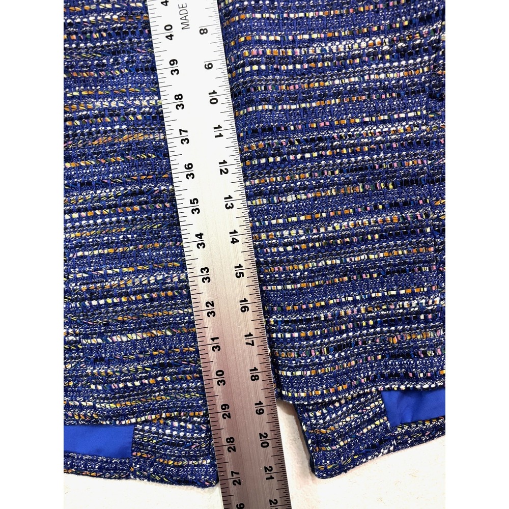 NEW J Crew Medium Royal Multi-Color Blue Boucle Tweed Rack Blazer Cropped Womens - Picture 12 of 14